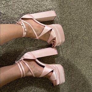 Public Desire Pink Strappy Sandals